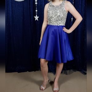 Silver and Blue Homecoming Dress